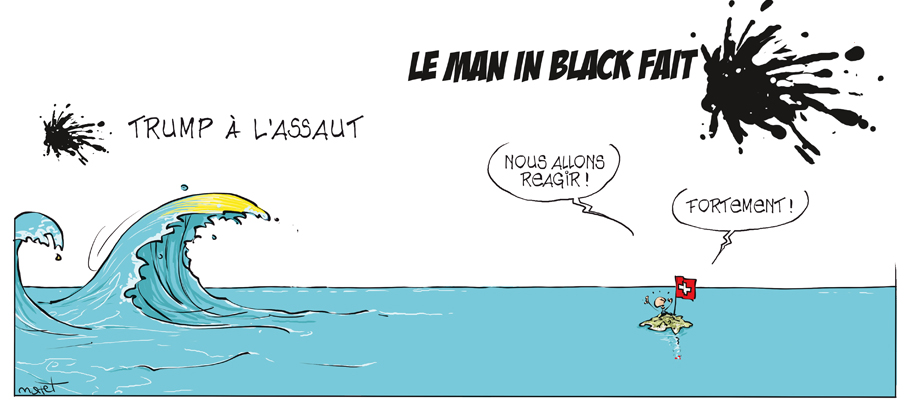 man in black tribune trump vague 1.jpg, oct. 2025