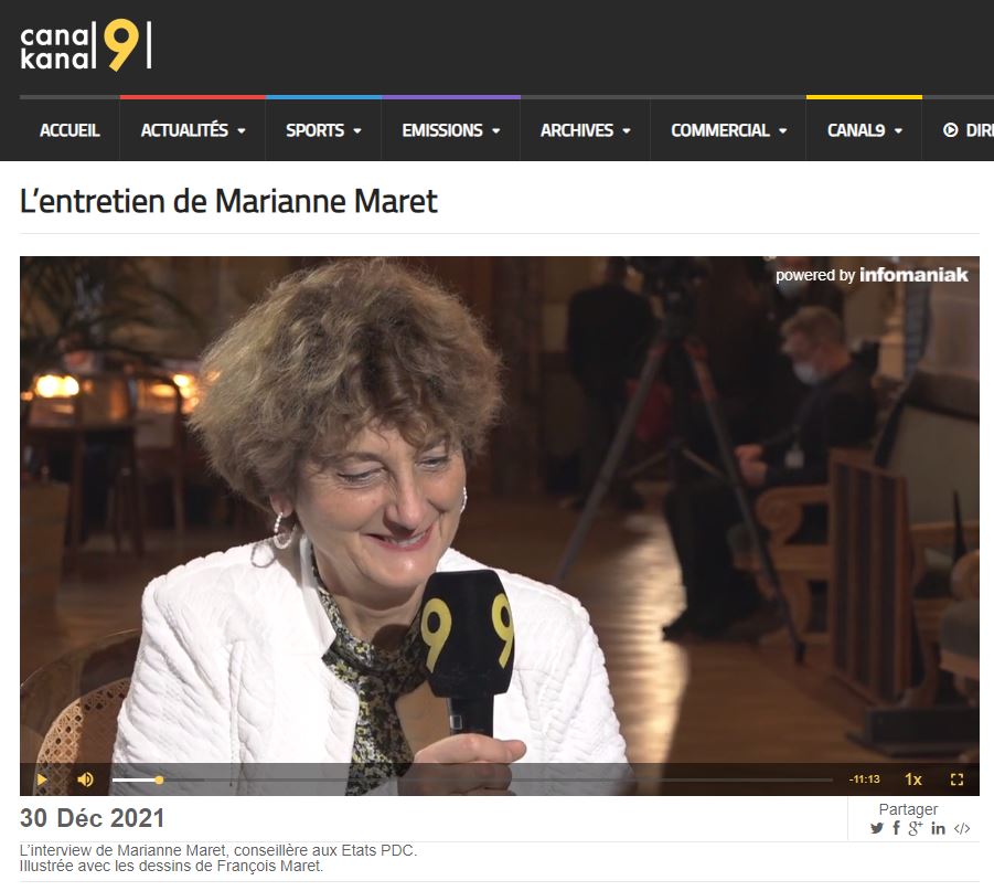 marianne maret canal 9 entretien.JPG, janv. 2022